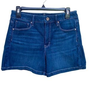 High Rise White House Black Market Denim Shorts, Size 6